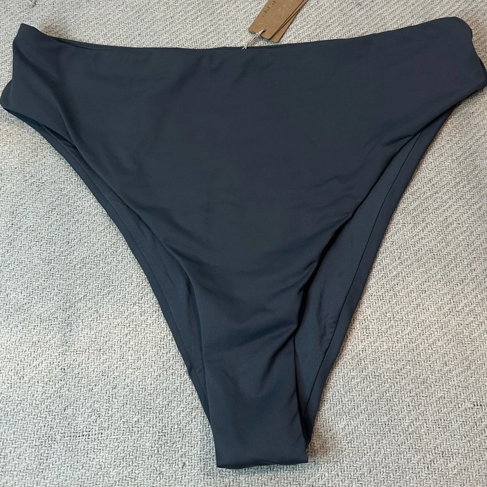 SKIMS Swim Bikini Bottom Size XL NWT Gunmetal Gray